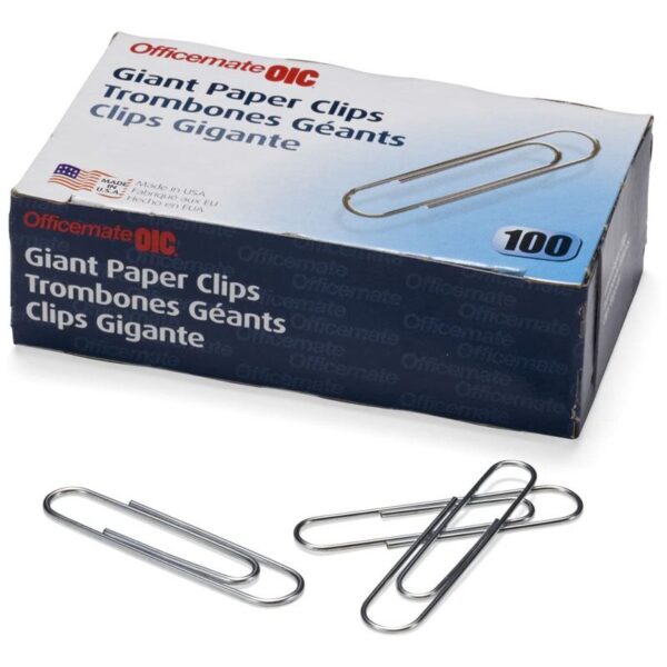 Officemate Giant Paper Clips, Pack of 10 Boxes of 100 Clips Each (1,000 Clips Total) (99914)