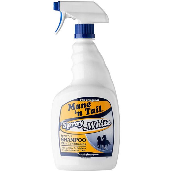 Mane 'n Tail Spray 'n White Spray On Shampoo Plus Conditioning 32 Ounce Blue Toning Shampoo