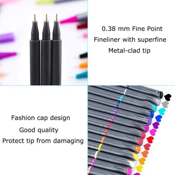 iBayam Fineliner Pens, 24 Bright Colors Pens - Image 2