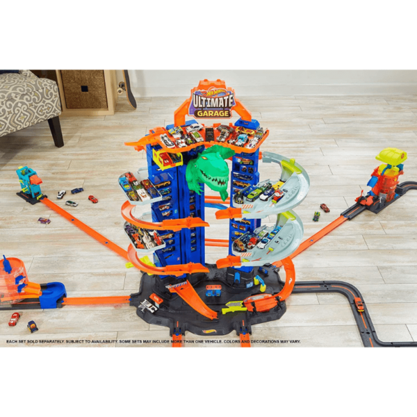 Hot Wheels City Robo T-Rex Ultimate Garage Multi-Level Multi-Play Mode Stores 100 Plus 1:64 Scale Cars Gift idea for Kids 3 and Older - Image 2