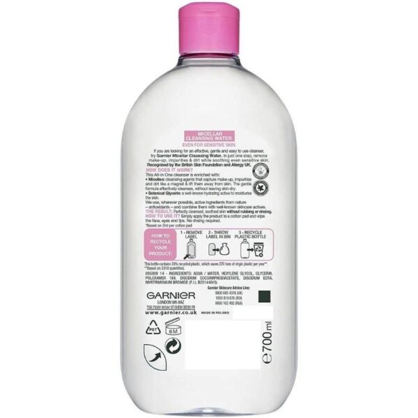 Garnier SkinActive Micellar Cleansing Water, 700ml - Image 2