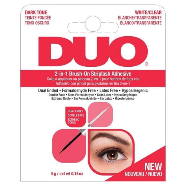 DUO Adhesives, 2-in-1 Brush On Clear & Dark Adhesive, 1-Pack