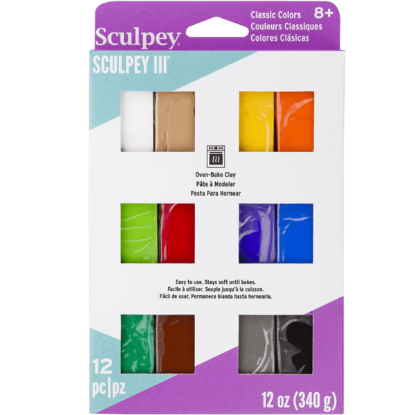 Sculpey III® 12 Classic Colors of Polymer Oven-Bake Clay, Non Toxic 12 oz.