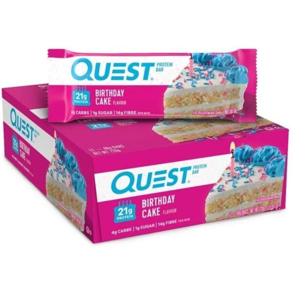 Quest Nutrition Birthday Cake - High Protein, Low Carb, Gluten Free, Keto Friendly, 12 Count