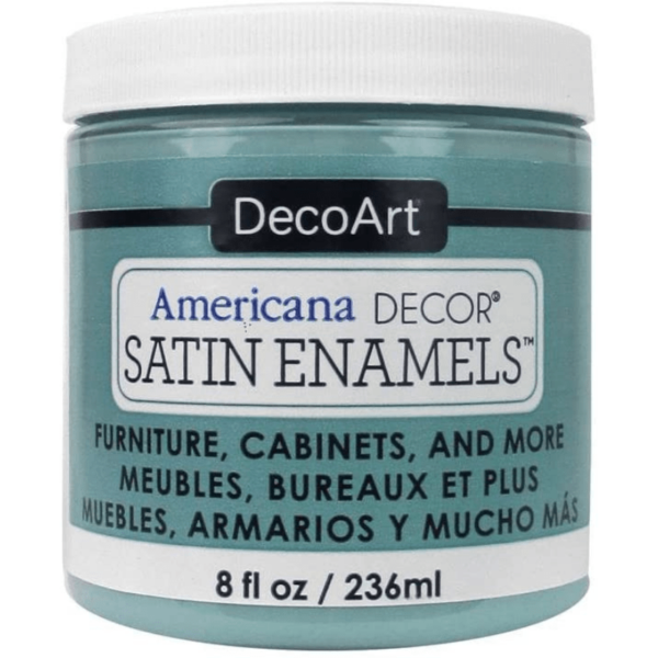 DecoArt Americana Decor Satin Enamels Acrylic Paint for Furniture, Cabinets and More, Seaside Blue