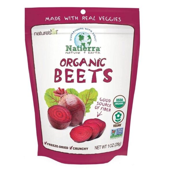 NATIERRA Nature's All Foods Organic Freeze-Dried Beets | Non-GMO & Vegan | 1 Ounce