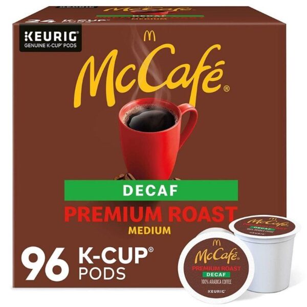 McCafé Premium Roast Decaf, Keurig Single Serve K-Cup Pods, Medium Roast Coffee Pods, 96 Count